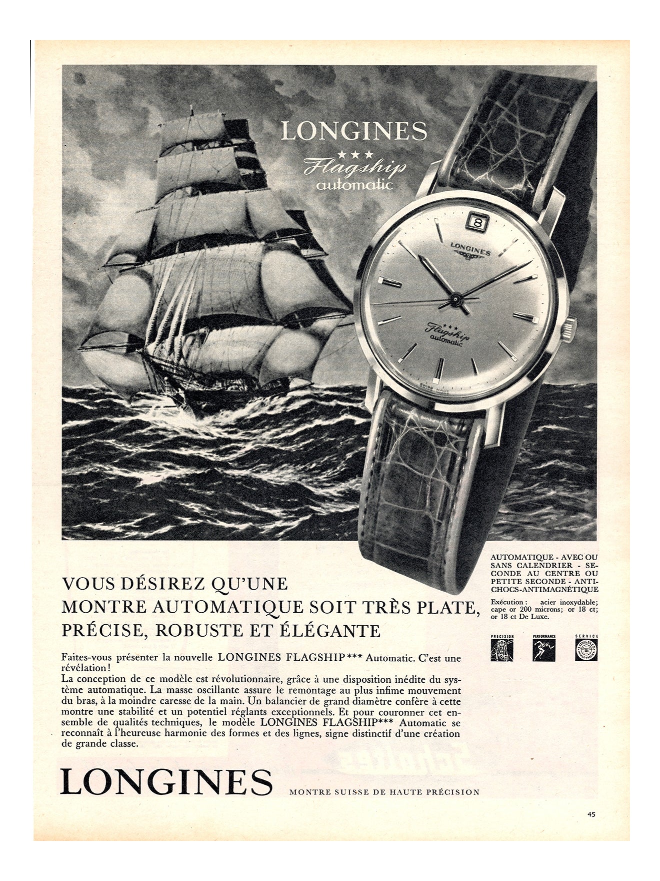 1961 Longines Flagship French Advertisement