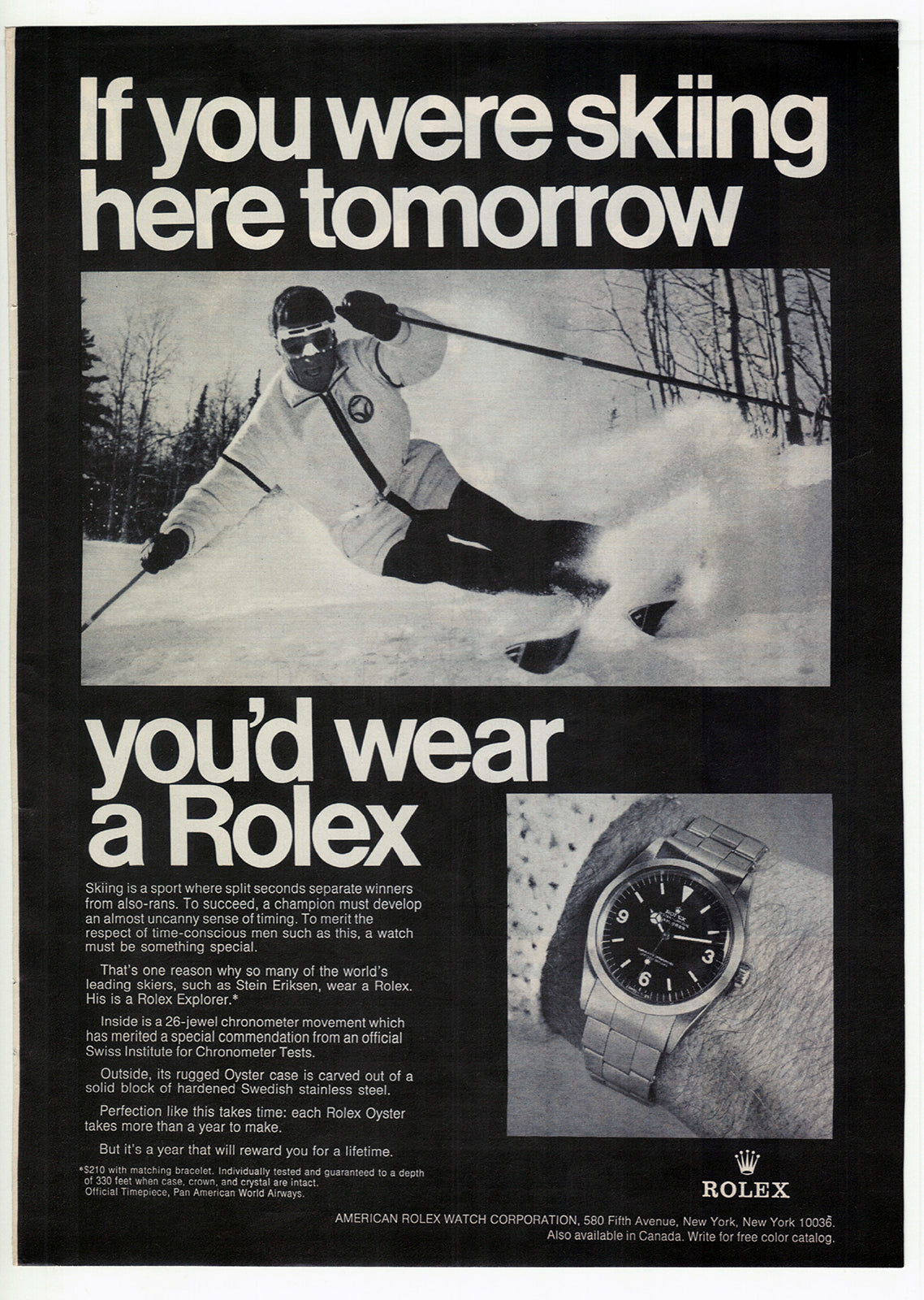 1969 Rolex Explorer Advertisement