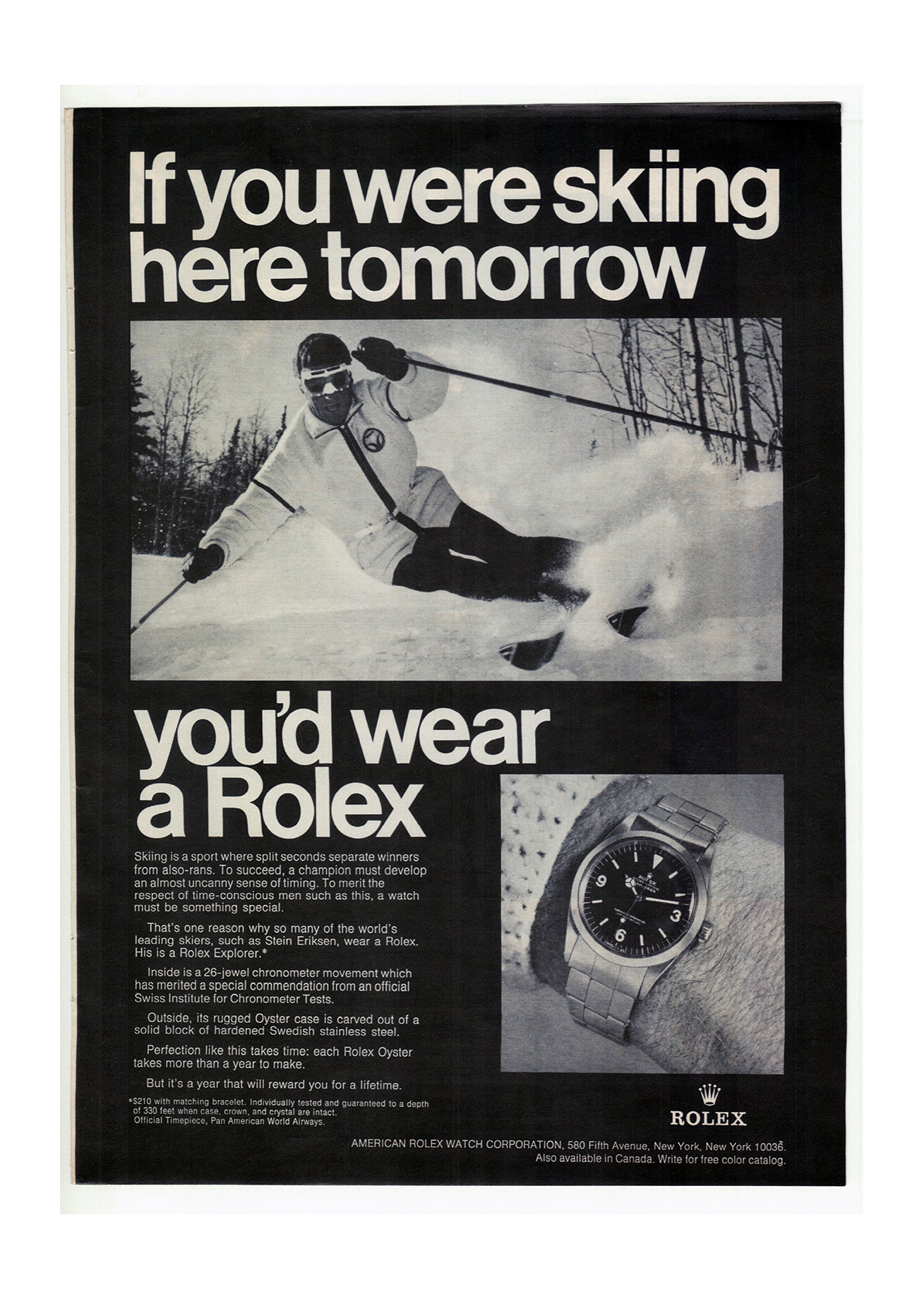 1969 Rolex Explorer Advertisement