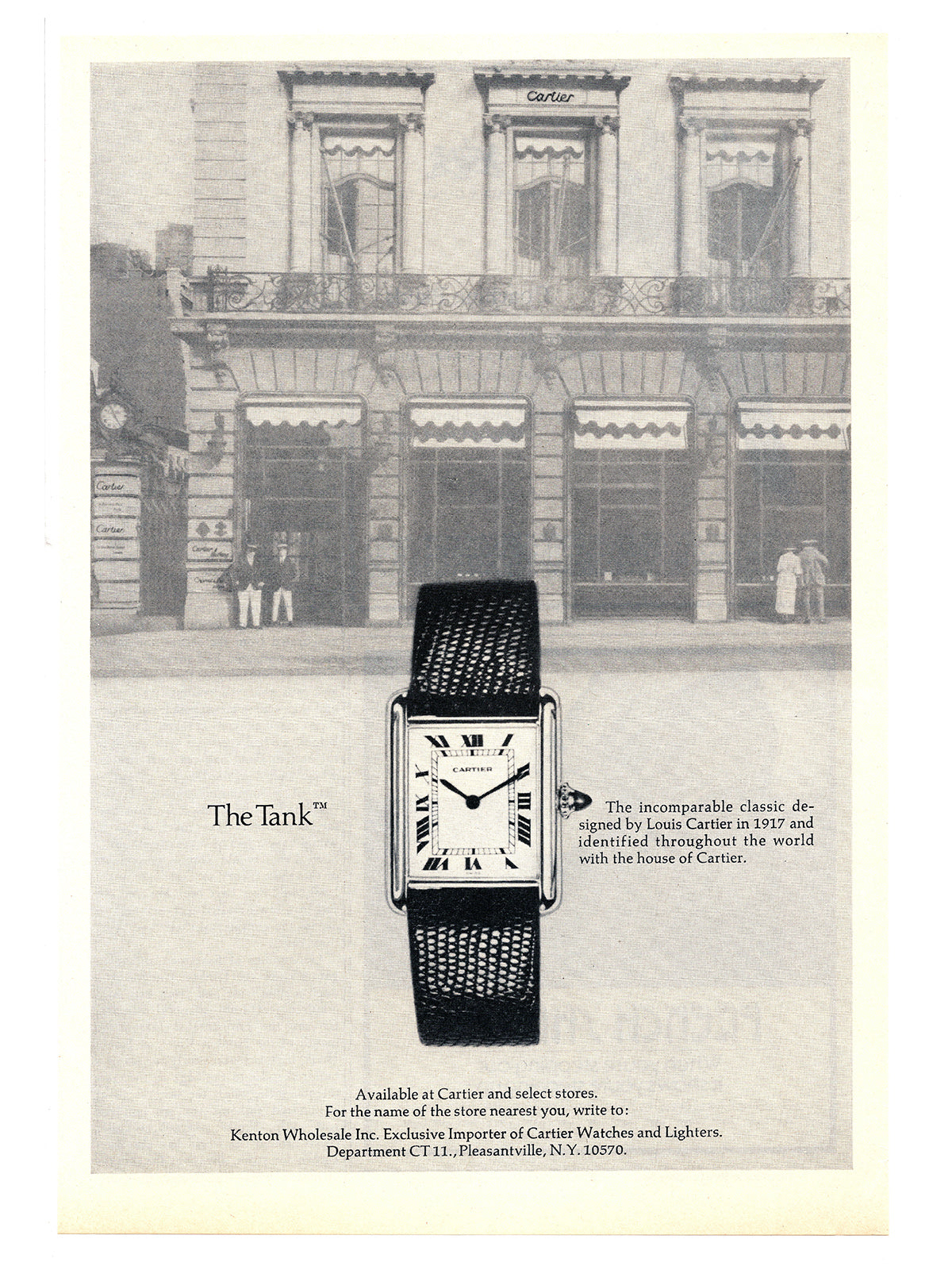 1974 Cartier Tank Advertisement