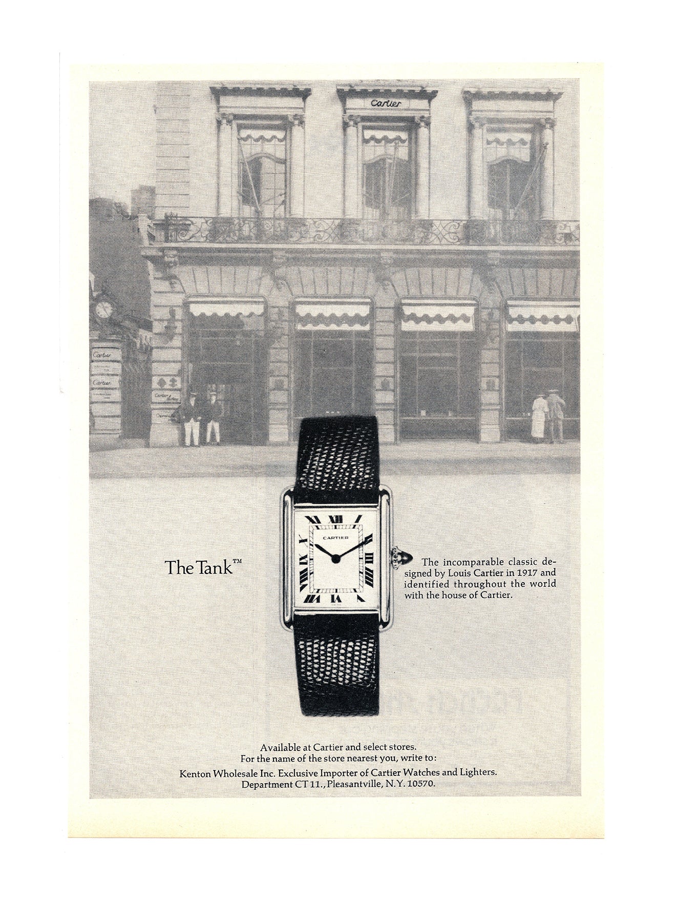 1974 Cartier Tank Advertisement