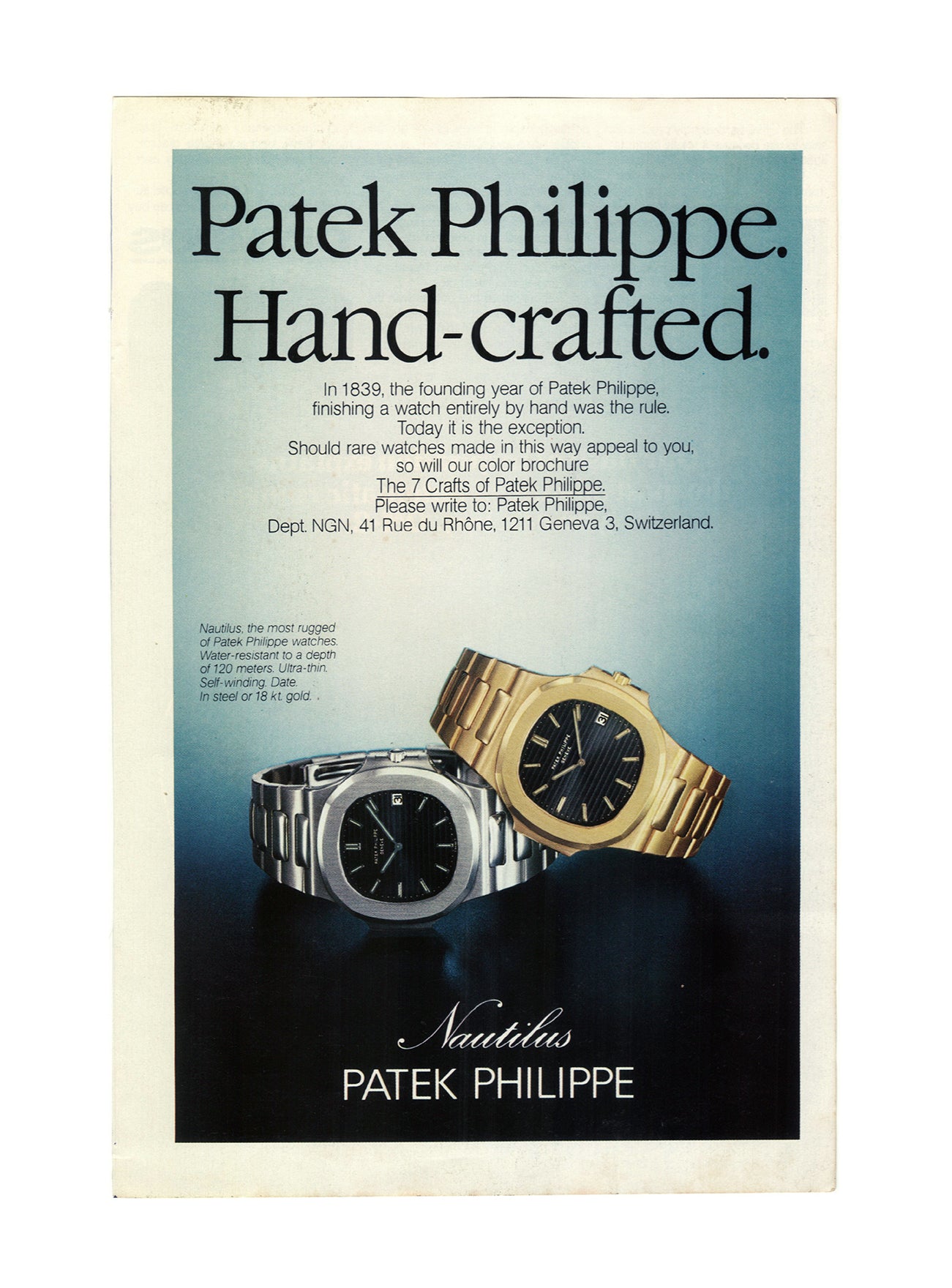1979 Patek Philippe Nautilus Advertisement
