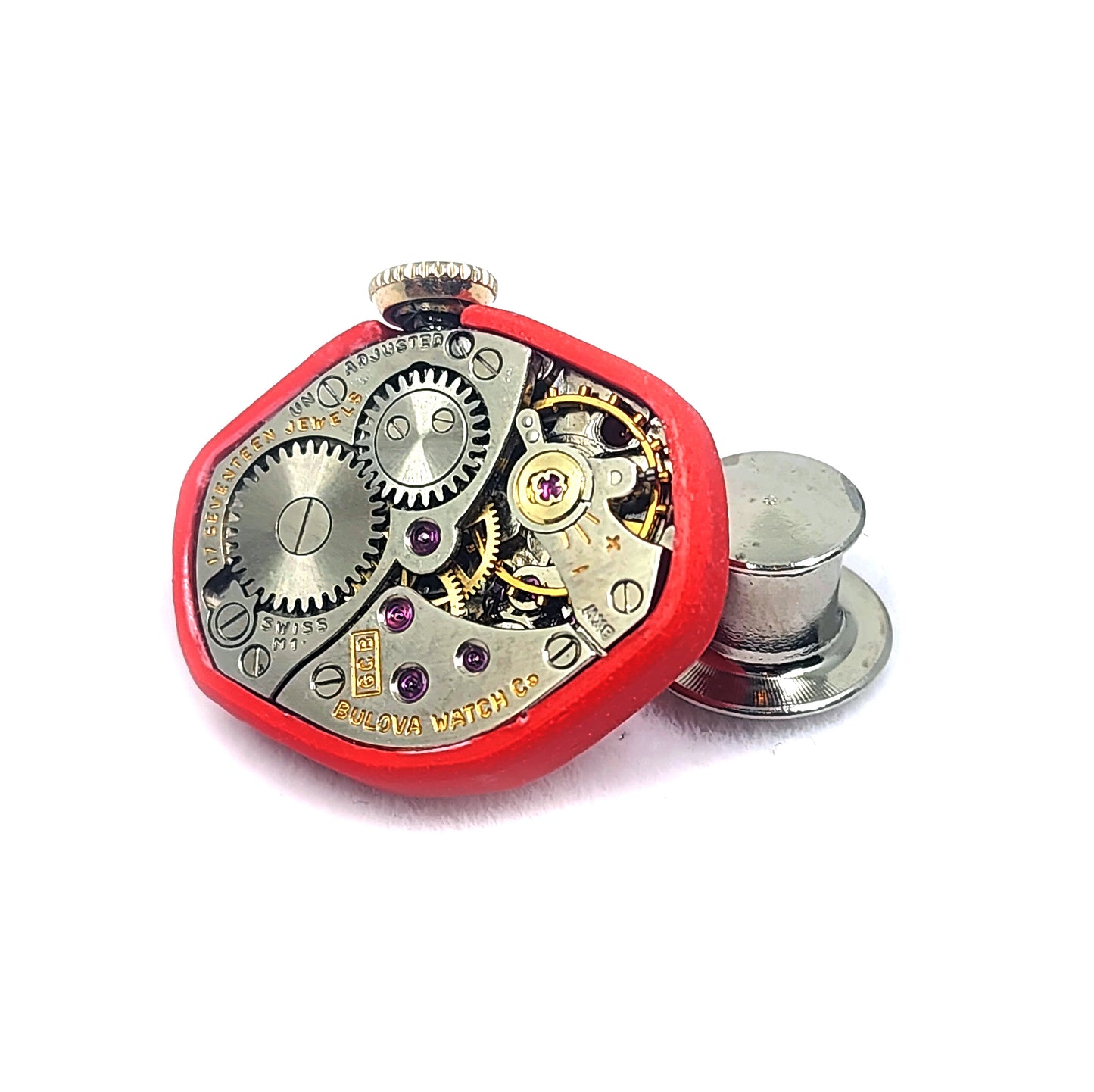 Bulova Watch Movement Pin in Scarlet Red