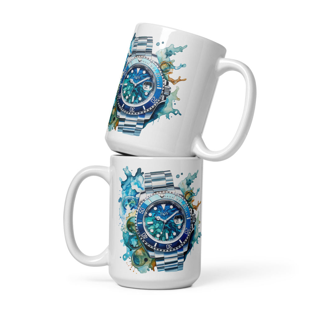 Watercolor Dive Watch Mug