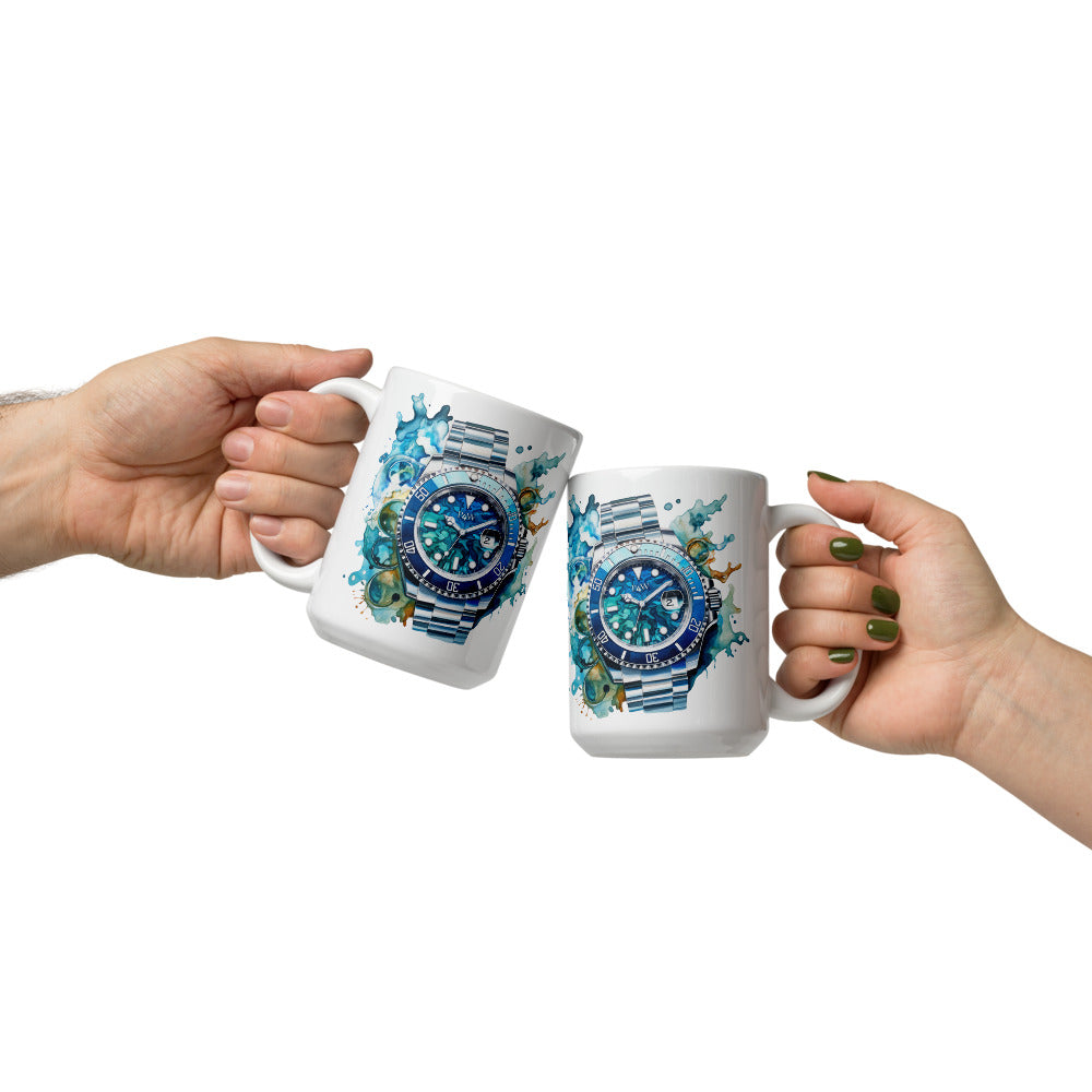 Watercolor Dive Watch Mug
