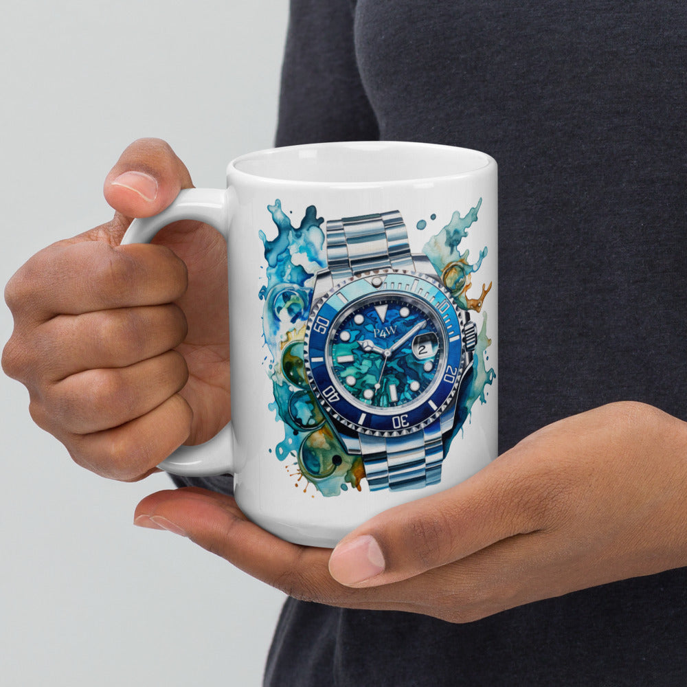 Watercolor Dive Watch Mug