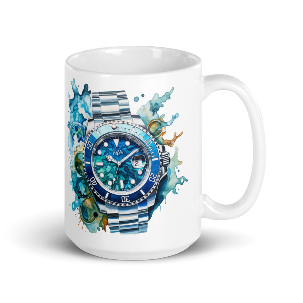 Watercolor Dive Watch Mug