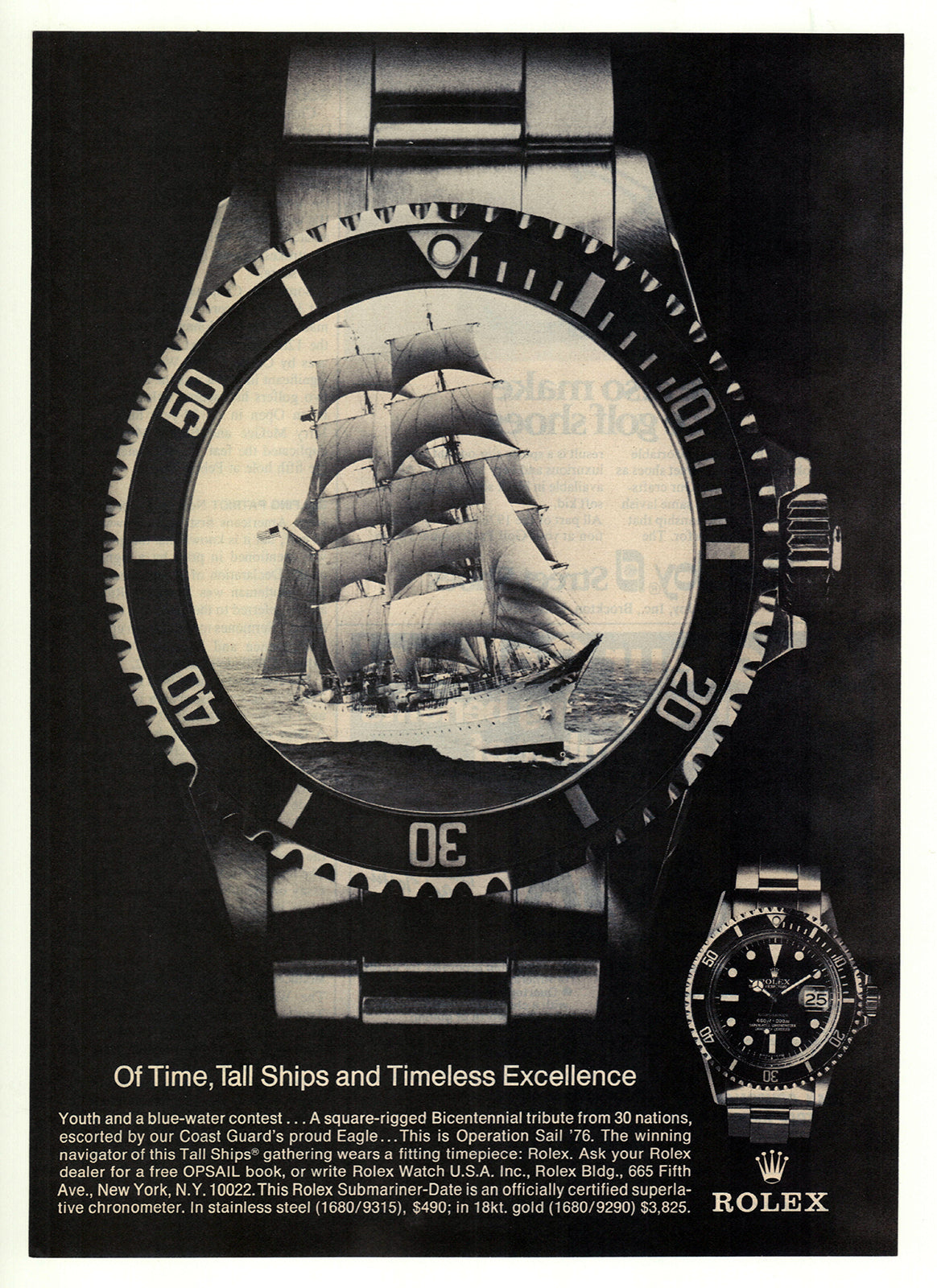 1976 Rolex Submariner Advertisement