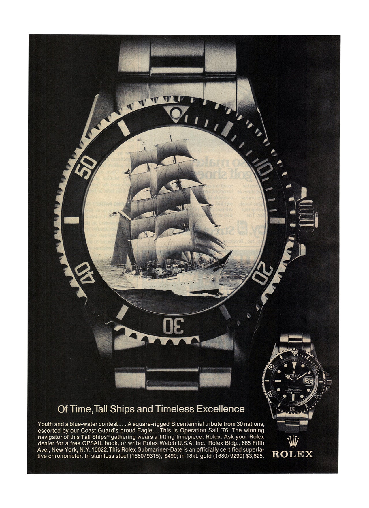 1976 Rolex Submariner Advertisement